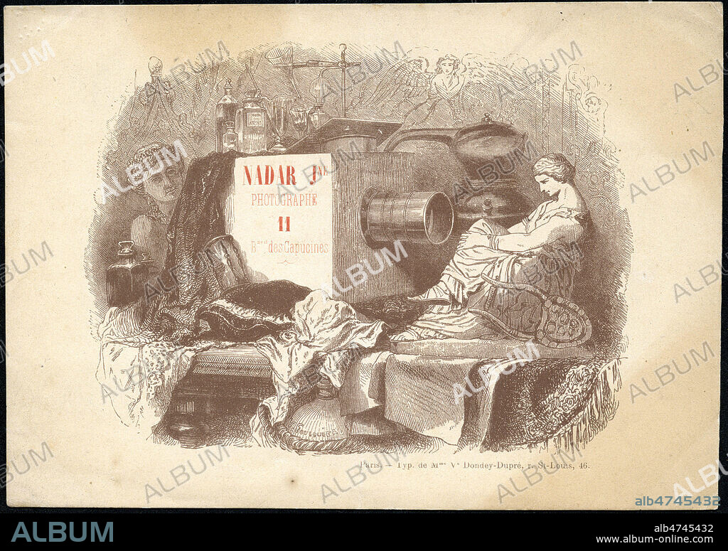 Publicite vers 1870 pour l'atelier photographique NADAR , Bd des Capucines a Paris. 19eme siecle. Credit : Collection IM/KHARBINE-TAPABOR.