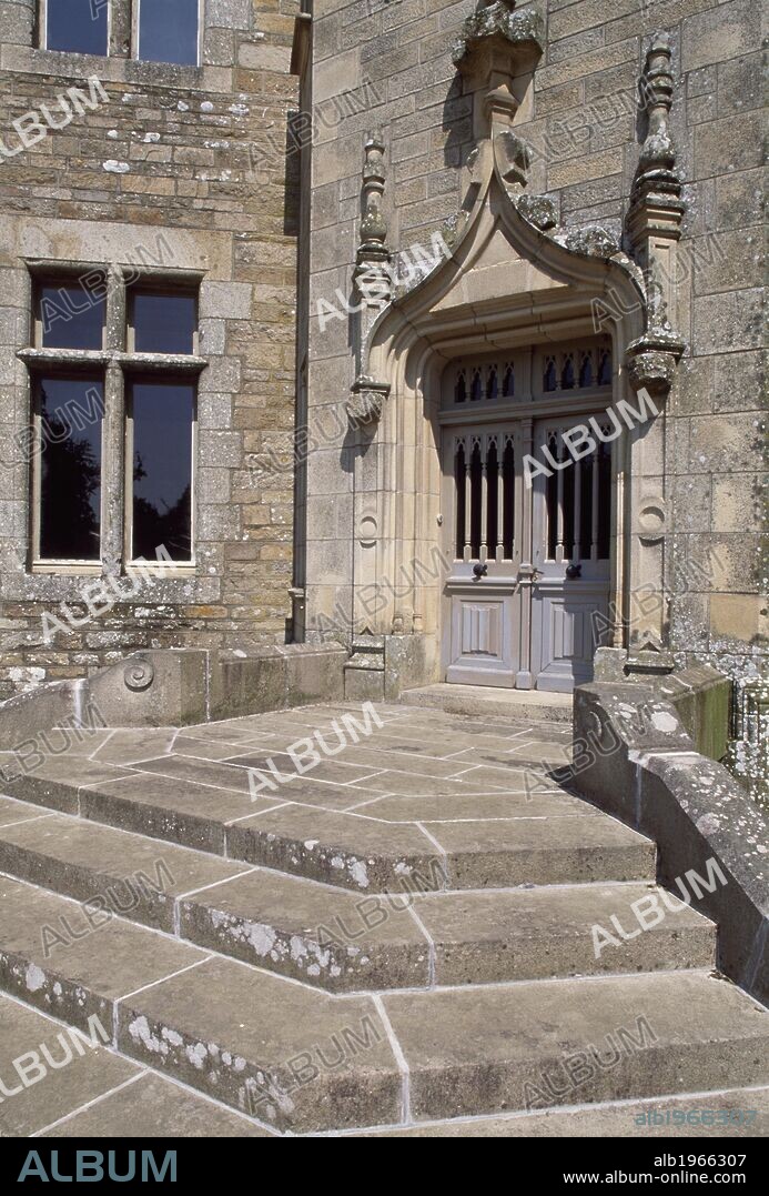Entrance to Chateau de Beaumanoir, Le Leslay, Brittany. France, 15th-18th century.