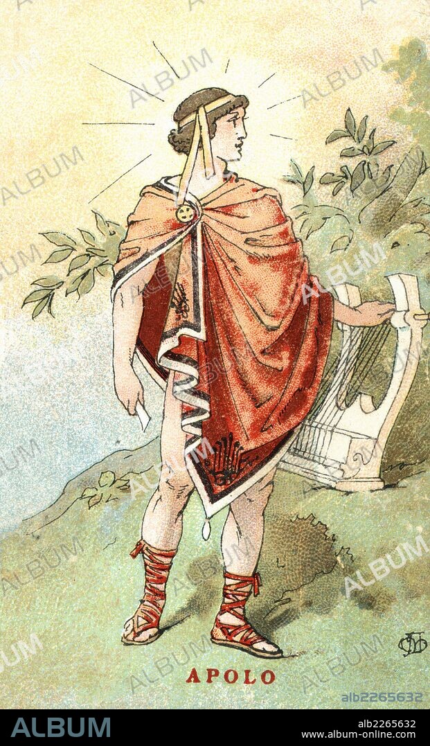 APEL·LES MESTRES I OÑÓS. Mitología. Apolo, hijo de Saturno y hermano de Artemisa, dios de la divina distancia. Años 1920.