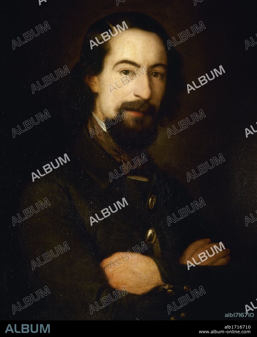 ZORRILLA, José (Valladolid,1817-Madrid,1893). Escritor español. Su obra abarca temas populares, amorosos, religiosos e históricos. Oleo de Antonio María ESQUIVEL (1842). Biblioteca Nacional. Madrid. España.