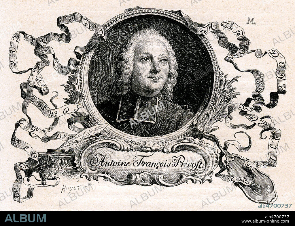 Portrait de Antoine Francois PREVOST. Illustration de 1885 par Maurice LELOIR (1851-1940) pour 'Histoire de Manon Lescaut et du chevalier des Grieux' par l'Abbe PREVOST (1697-1763). Credit : Collection Jonas/KHARBINE-TAPABOR.