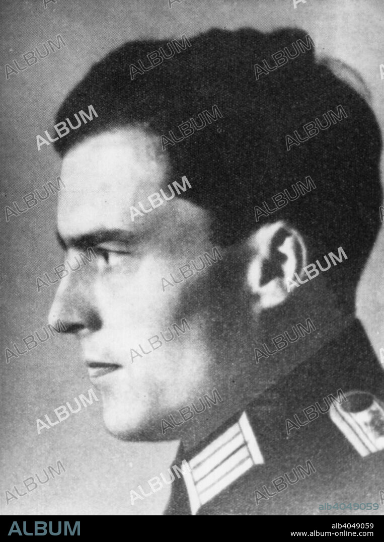Claus Schenk Graf von Stauffenberg, German army officer, c1930s-c1940s. A Catholic aristocrat, Stauffenberg (1907-1944) joined the German Army in 1930. He was one of the leading members of the failed plot of 20 July 1944 to kill Adolf Hitler and remove the Nazi Party from power in Germany. Stauffenberg was captured and executed by firing squad for his role in the plot.
