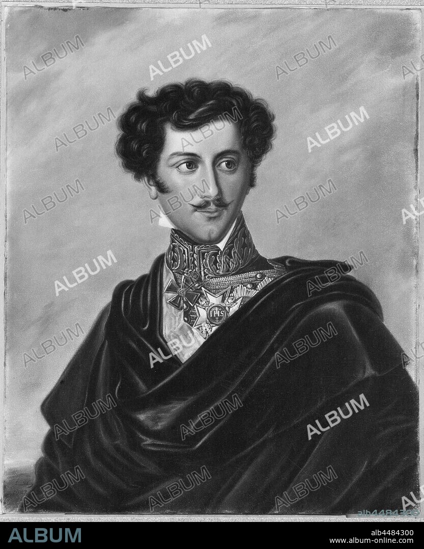 Pehr Lindhberg, King Oskar I, Oscar I, 1799-1859, King of Sweden, painting, Oscar I of Sweden, Pastel, Height, 53 cm (20.8 inches), Width, 43 cm (16.9 inches).