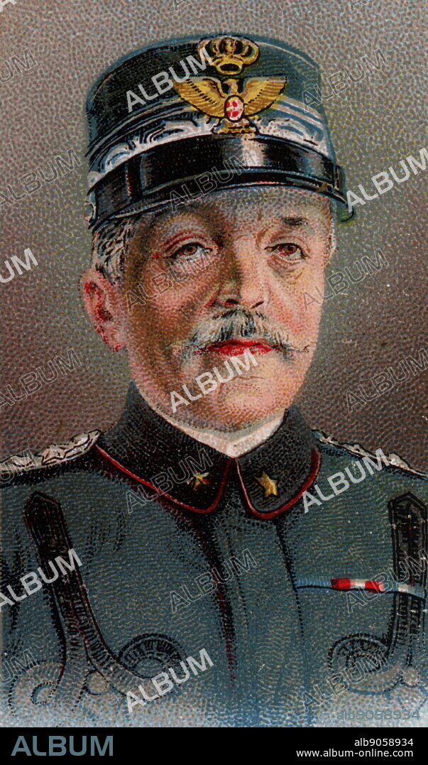 Field Marshal Luigi Cadorna (1850-1928) Chief of Staff of the Italian Army during the First World War. Chromolithograph.