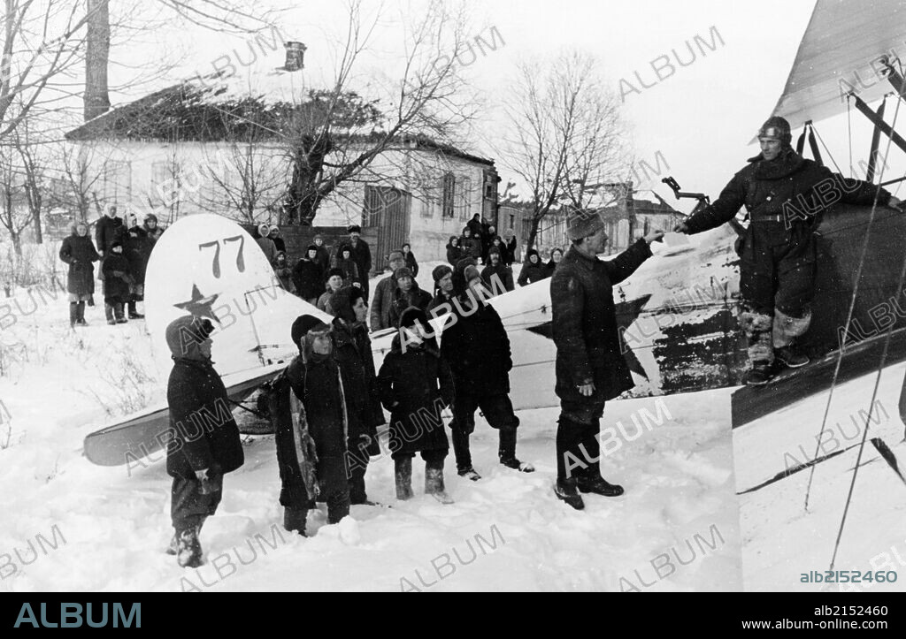 World war 2, a soviet polikarpov po-2 (u-2) plane in liberated byelgorod in february 1943, the people are giving the pilot letters to relatives to mail. 01/02/2013