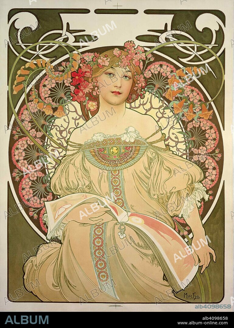 ALPHONSE MUCHA. Rêverie (Daydream). Zodiac.