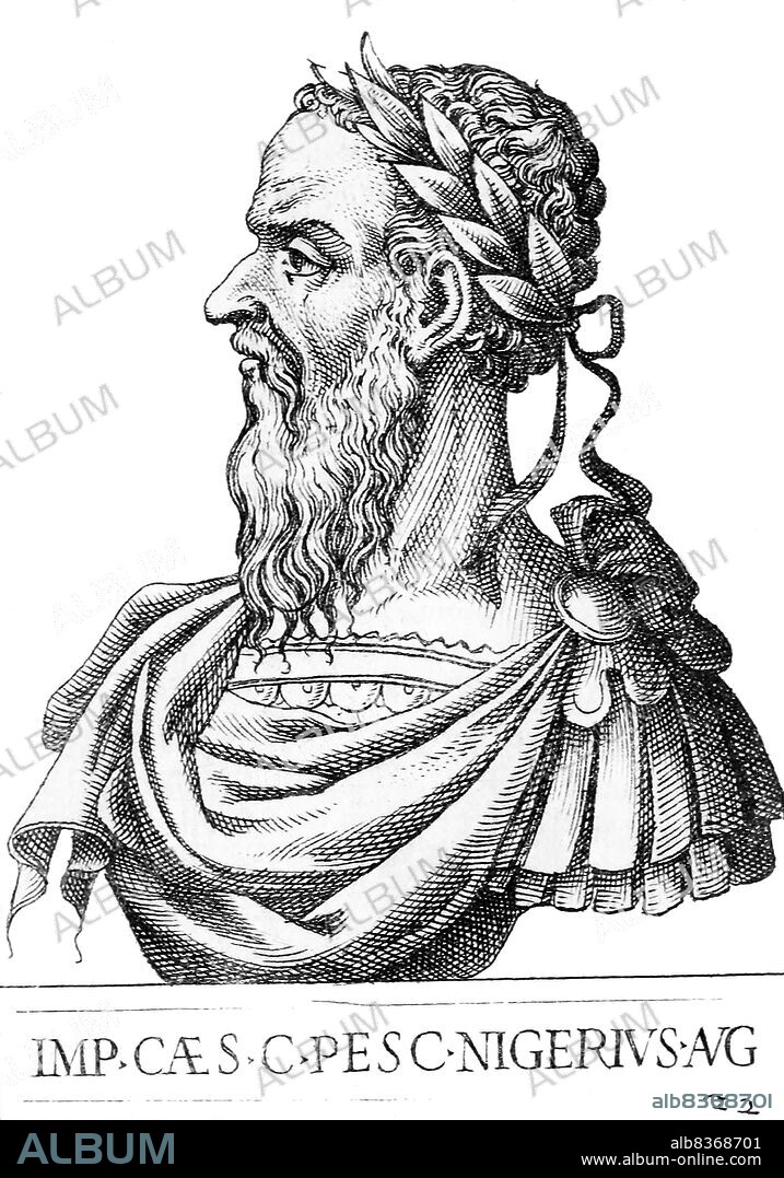 Pescennius Niger (135/140-194) was born into an old Italian equestrian family, and was the first member to become a Roman senator. He was appointed by Commodus to be imperial legate of Syria in 191, where he was serving when news came of the murder of Pertinax in 193 and the auctioning of the imperial throne to Didius Julianus.<br/><br/>. Niger was a well regarded public figure, and the citizens of Rome called out for him to return to Rome and claim the title from Julianus. Consequently, the eastern legions proclaimed Niger as emperor in 193, the second emperor to claim the imperial title after Septimius Severus. The resulting chaos and civil war was known as the Year of the Five Emperors, with claimants all across the Roman Empire vying for the throne.<br/><br/>. Niger and Severus fought in the east to see who would become undisputed emperor, though Niger was militarily outmatched and outnumbered. Severus offered Niger the chance to surrender and go into exile, but he refused, and was eventually captured in 194. He was beheaded, with his severed head travelling to Byzantium first in an attempt to cow the city into surrendering, before eventually arriving in Rome where it was displayed for all to see.