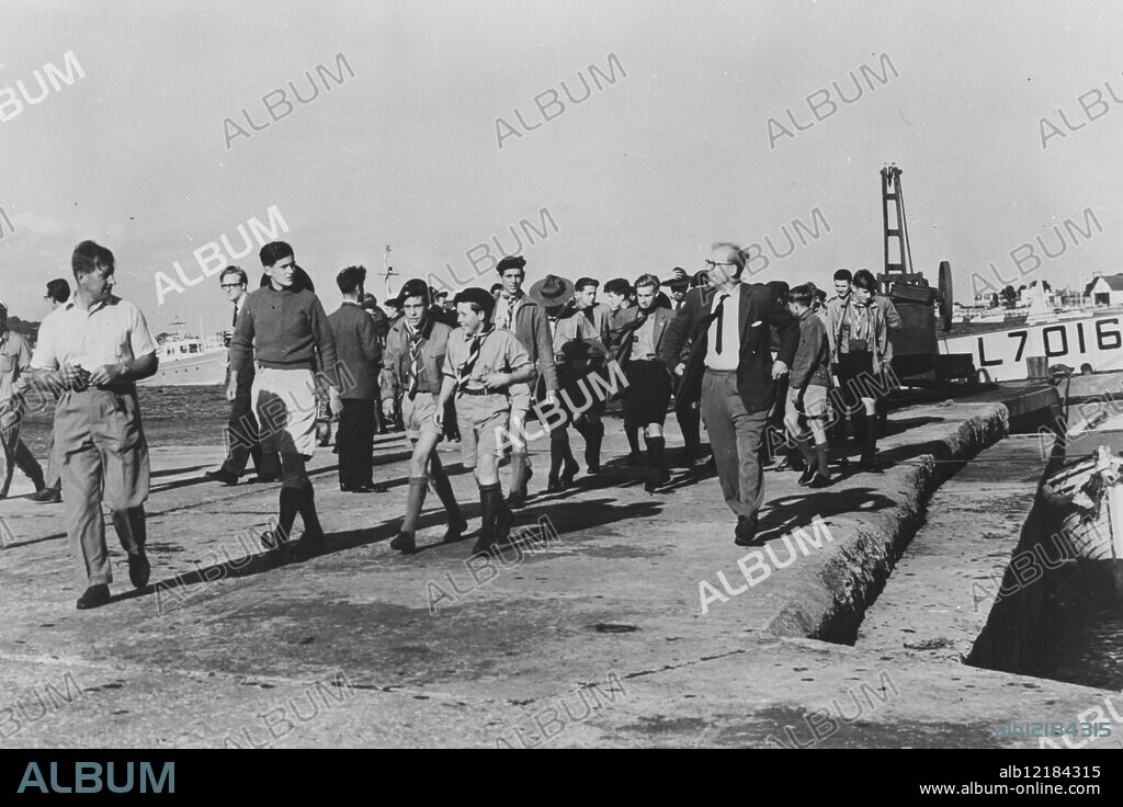 BROWNSEA ISLAND BOY SCOUTS COME TO CAMP DORSET. 10 JULY 1961.