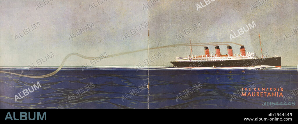 Cunard Line promotional brochure for "Mauretania" circa 1930.