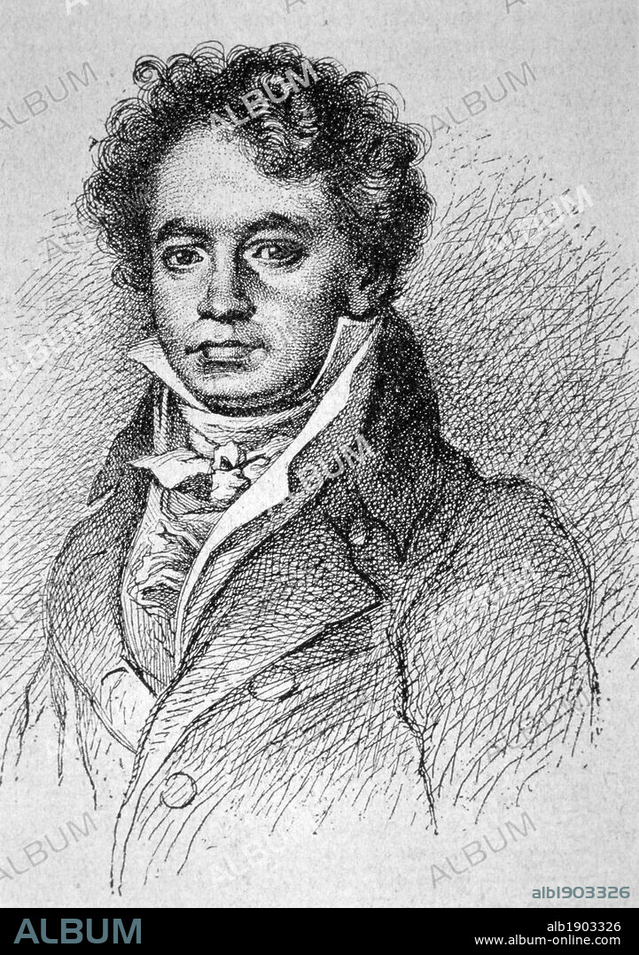 Ludwig van Beethoven (1770-1827). Compositor alemán de origen flamenco, a la edad de 44 años.