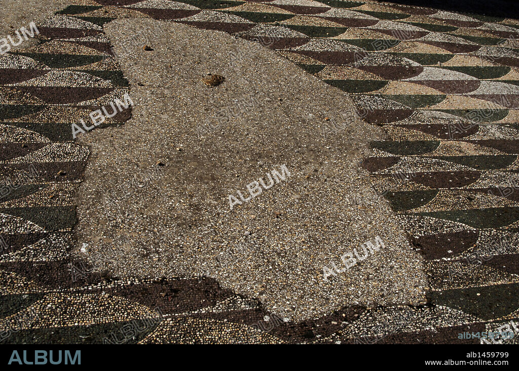 Italy. Rome. Baths of Caracalla. Ancient Roman public leisure centre. Building during reigns of Septimius Severus and Caracalla. 212-217 AD. Fragment of mosaic.