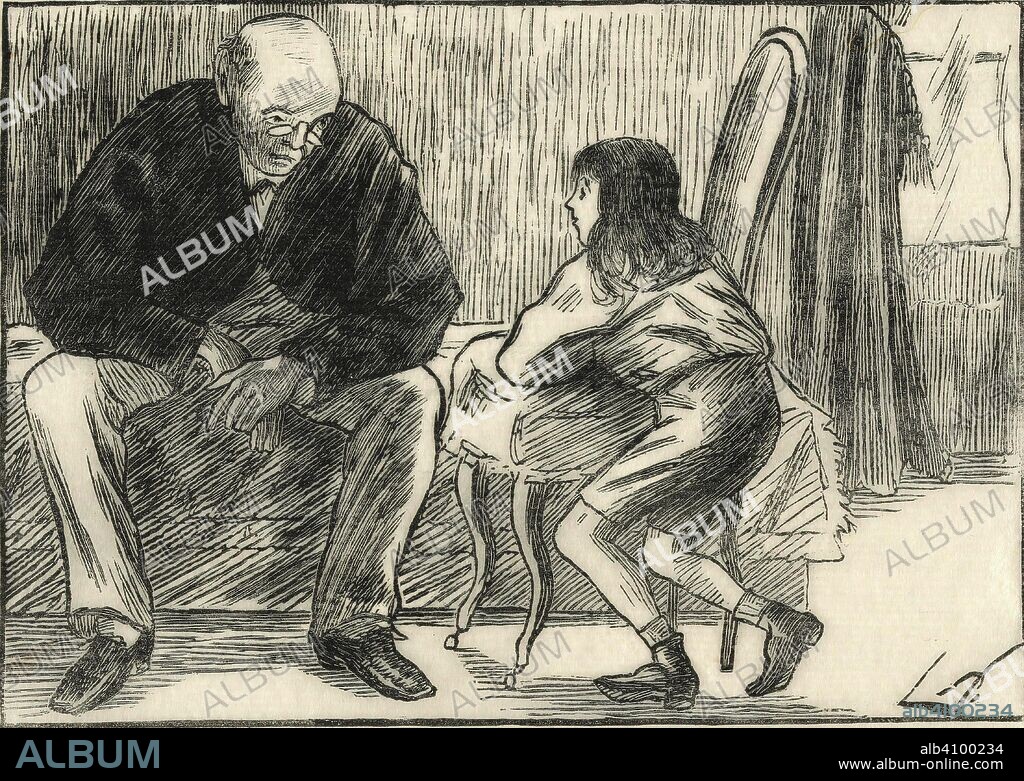 LUCIEN PISSARRO. Uncle and Nephew (Oncle et neveu). Dimensions: 13.8 cm x 24 cm, 8.5 cm x 12 cm.