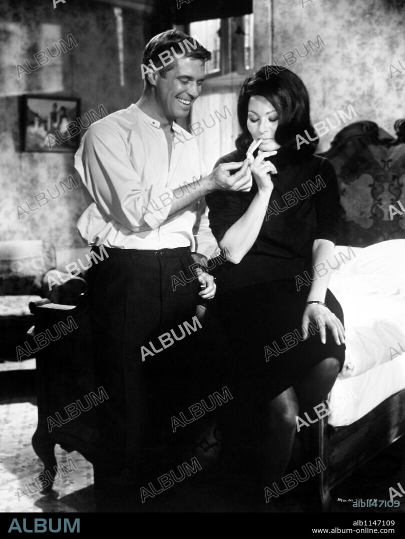 GEORGE PEPPARD and SOPHIA LOREN in OPÉRATION CROSSBOW, 1965, directed by MICHAEL ANDERSON. Copyright M.G.M.
