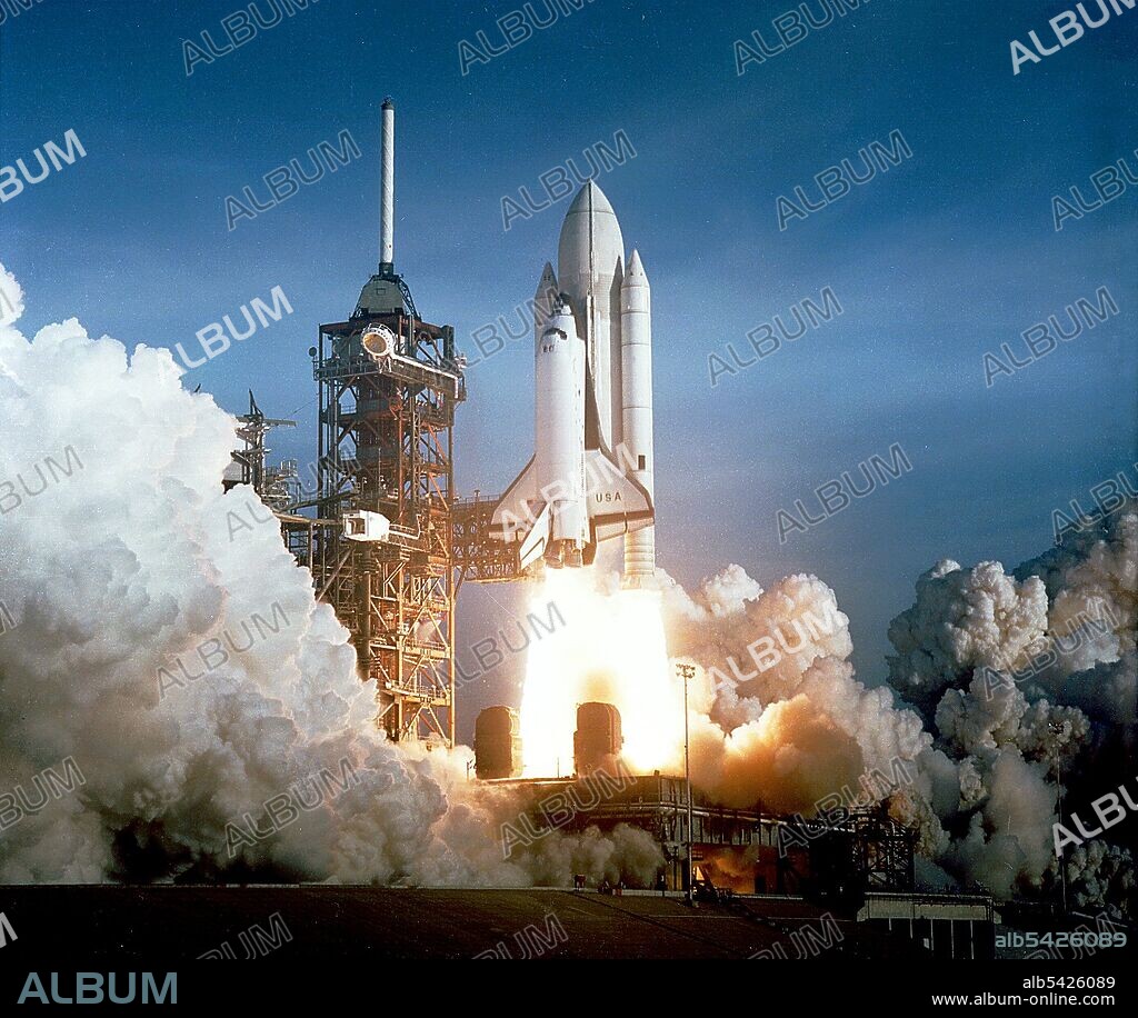 First Space Shuttle Mission launches, Florida, USA, April 12, 1981. Space Shuttle Columbia and STS-1 lift off from NASA's Kennedy Space Center, marking the first flight of the Space Shuttle Program. Columbia's 36-orbit flight tested the vehicle's performance as a reusable spacecraft. The orbiter successfully returned to Earth two days later, and for the next 30 years the program's five spacecraft carried people into orbit repeatedly, launched, recovered and repaired satellites, conducted cutting-edge research and built the largest structure in space, the International Space Station. NASA Marshall Space Flight Center's Payload Operations Integration Center served as "science central" for the space station, working 24/7, 365 days a year in support of the orbiting laboratory's scientific experiments.
