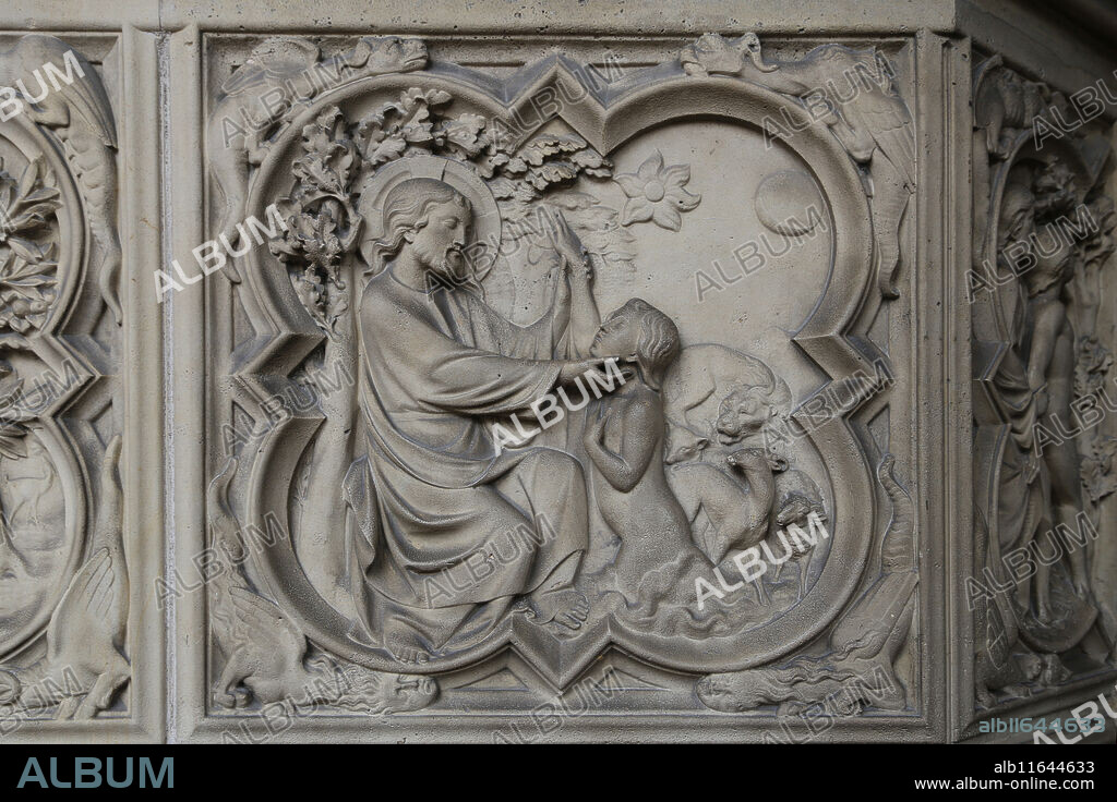 Creation of Adam. Relief. Genesis. 13th c. La Sainte-Chapelle, Paris, France.