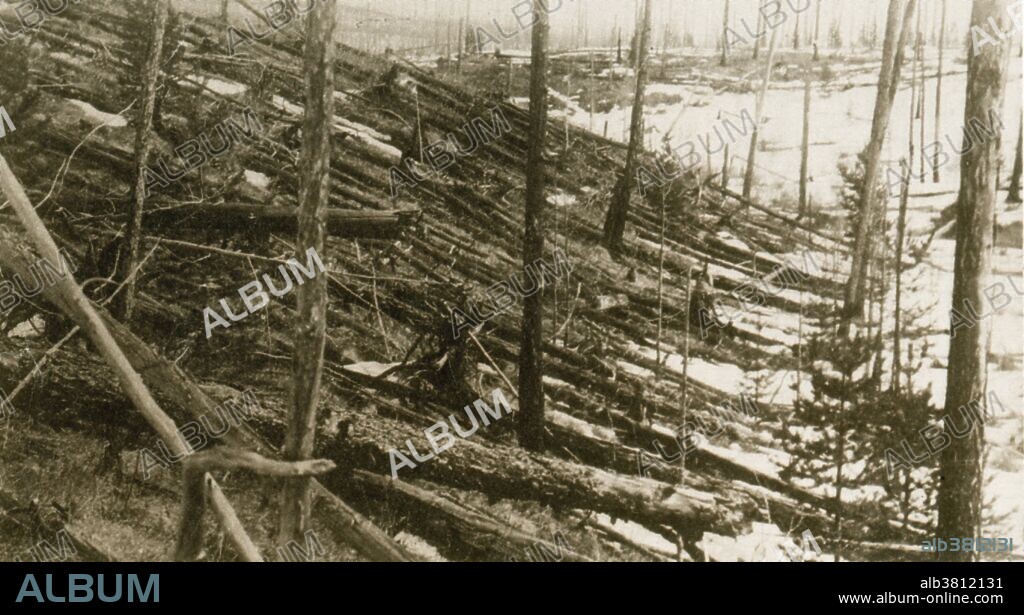 The Tunguska event, or Tunguska blast or Tunguska explosion, was an enormously powerful explosion that occurred near the Podkamennaya Tunguska River in what is now Krasnoyarsk Krai, Russia, on June 30, 1908. The explosion is believed to have been caused by the air burst of a large meteoroid or comet fragment at an altitude of 3-6 miles above the Earth's surface. Different studies have yielded varying estimates of the object's size, with general agreement that it was a few tens of metres across.