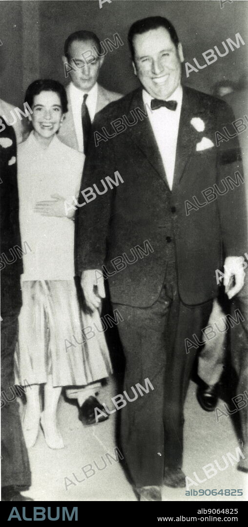 Former Argentine President Juan Peron, with Nelida (Nelly) Rivas, in Buenos Aires in 1955. Miss Rivas became his mistress in 1953, when she was 14, a few months after the death of Peron's wife Eva.
