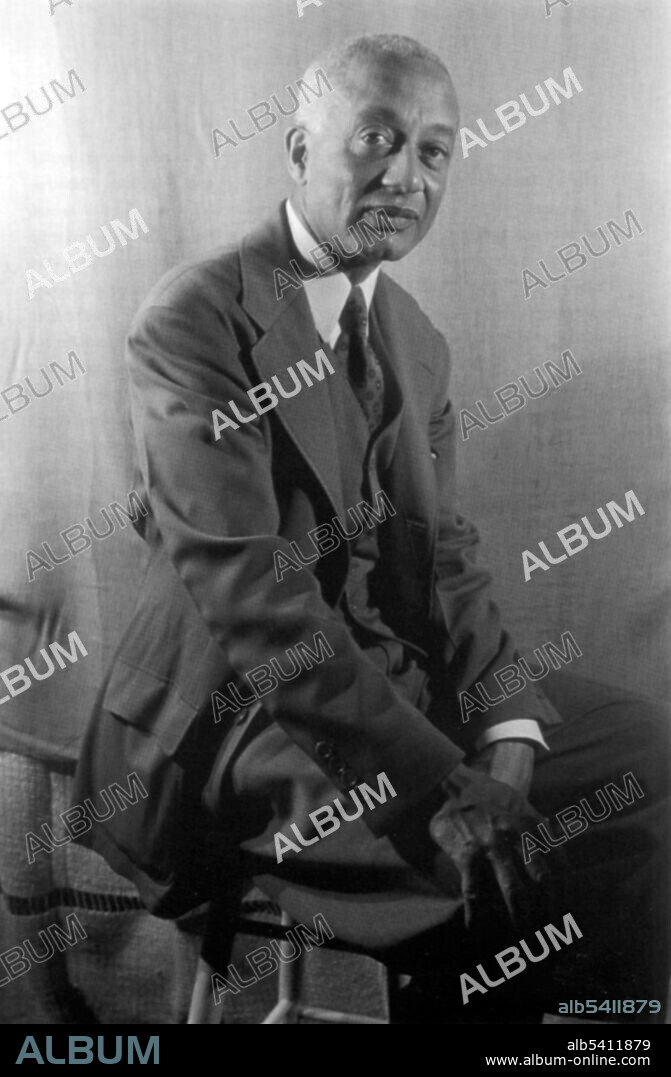 Alain Leroy Locke (September 13, 1885 - June 9, 1954) was an American writer, philosopher, educator, and patron of the arts. In 1907, Locke graduated from Harvard University with degrees in English and philosophy. After graduation, he was the first African-American selected as a Rhodes Scholar. Locke received his PhD in philosophy in 1918. As the chair of the department of philosophy, at Howard University, he began teaching the first classes on race relations, leading to his dismissal in 1925. After being reinstated in 1928, Locke remained at Howard until his retirement in 1953. Locke is remembered for promoting African-American artists, writers, and musicians, encouraging them to look to Africa as an inspiration for their works. Locke was the guest editor of the March 1925 issue of the periodical Survey Graphic titled; Harlem, Mecca of the New Negro, a special on Harlem and the Harlem Renaissance, which helped educate white readers about its flourishing culture. He expanded the issue into The New Negro, a collection of writings by African Americans, which would become one of his best known works. In 1953, Locke moved to NYC. He suffered from heart disease, and after a six-week illness died in 1954, at the age of 68. No photographer credited, undated.