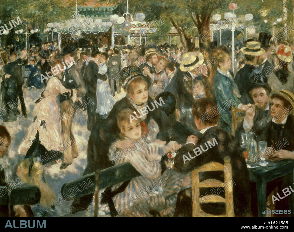 PIERRE AUGUSTE RENOIR. Ball at the Moulin de la Galette, Montmartre  1876  Pierre-Auguste Renoir (1841-1919/French)  Oil on canvas  Musee d'Orsay, Paris.