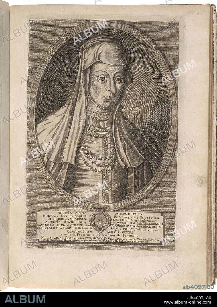 HIRSZ LEJBOWICZ. Zofia (Anna) Radziwill (Moniwidowna). From: Icones Familiae Ducalis Radivilianae.