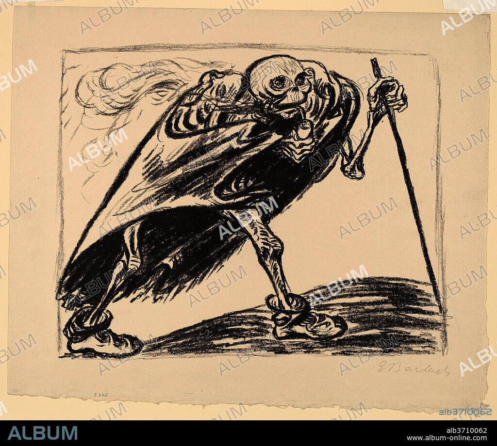ERNST BARLACH. Wandering Death. Dated: 1923. Dimensions: sheet: 34.5 × 41 cm (13 9/16 × 16 1/8 in.). Medium: lithograph on Japanese paper.