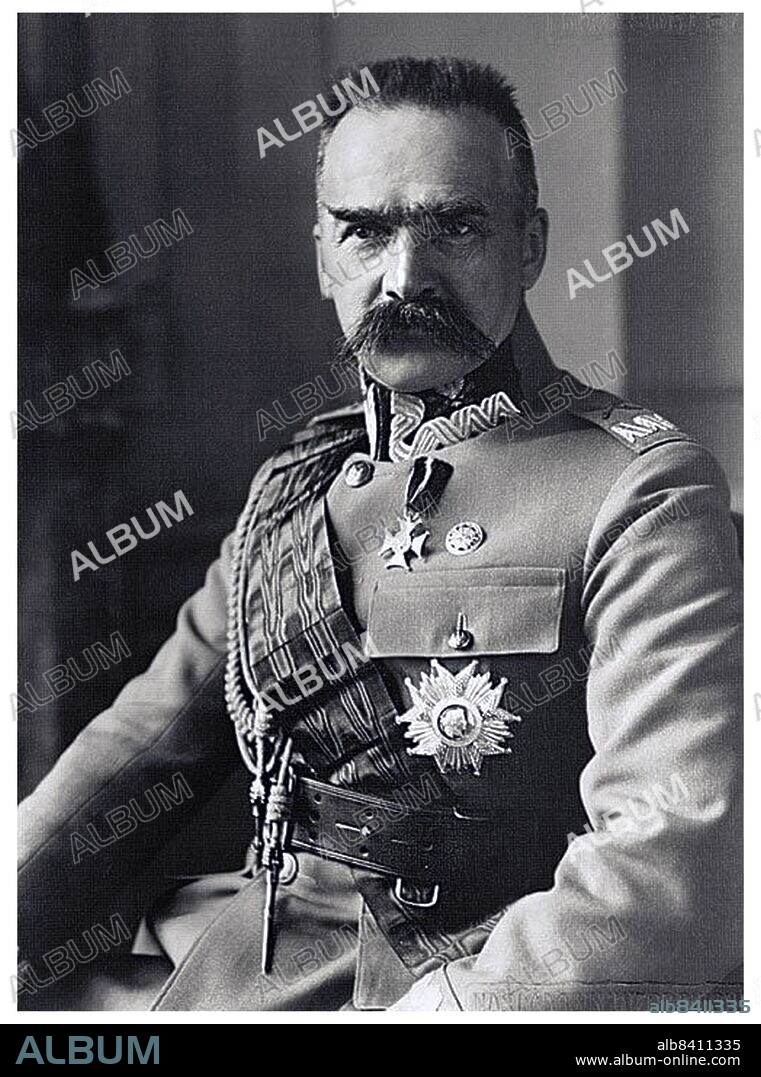 Jozef Klemens Pilsudski (1867 - 1935) Polish statesman who served as the Chief of State (1918-1922) and First Marshal of Poland (from 1920). He was considered the de facto leader (1926-35) of the Second Polish Republic as the Minister of Military Affairs. After World War I, he held increasing dominance in Polish politics and was an active player in international diplomacy.