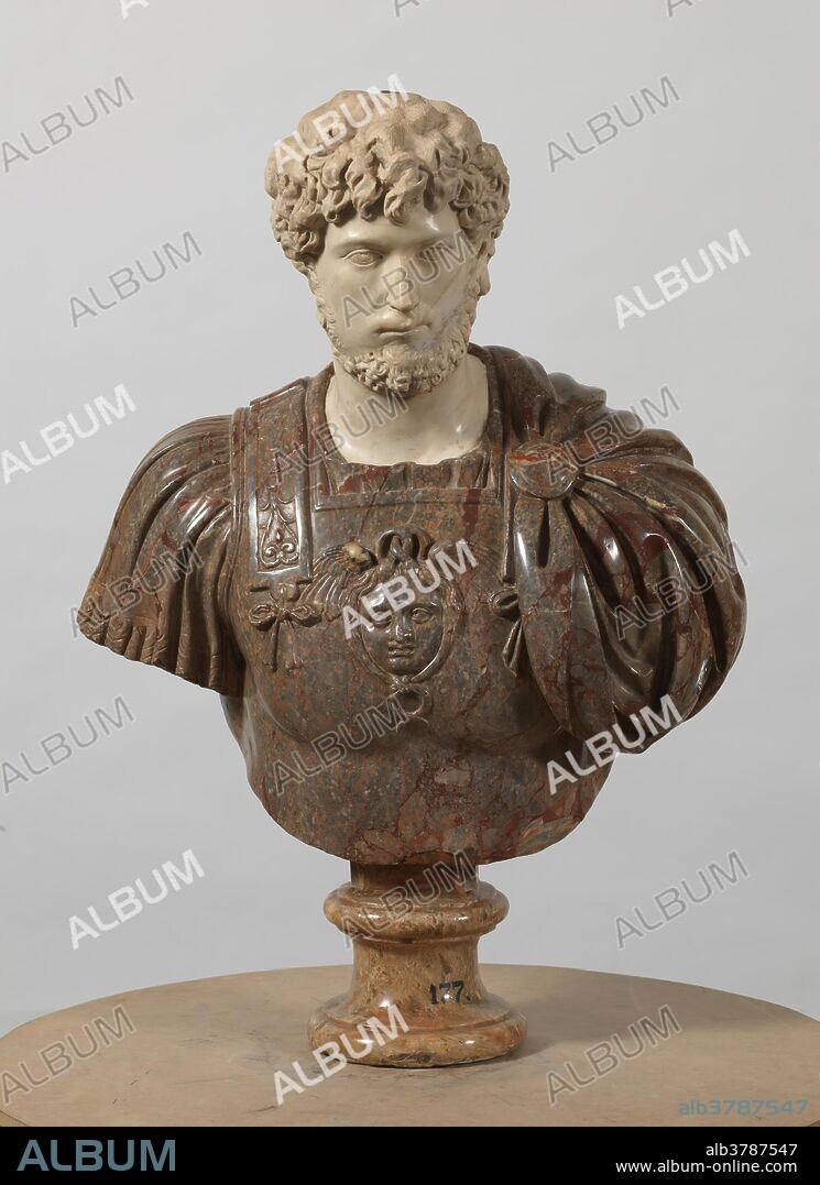 Anonymous / 'Lucius Aurelius Verus'. Late XVI century. White marble, Portasanta marble.
