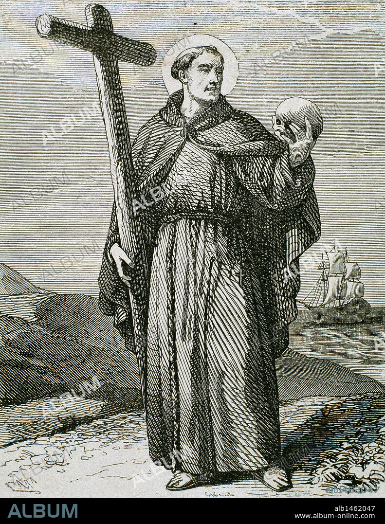 SAN PEDRO DE ALCANTARA (1499-1562). Reformador de la Orden Franciscana en España. Grabado.