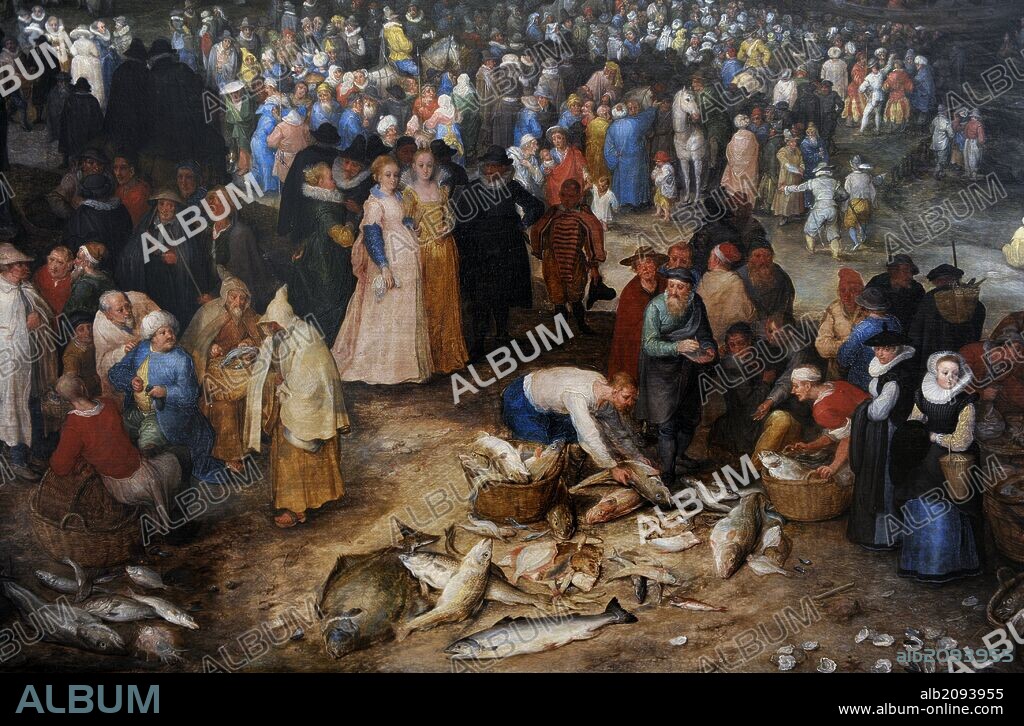 ARTE BARROCO. FLANDES. Jan Brueghel el Viejo (Bruselas, 1568-Amberes, 1625). Pintor flamenco. "Jesus predicando en el puerto", 1598. Detalle. Alte Pinakothek (Pinacoteca Antigua). Munich. Alemania.