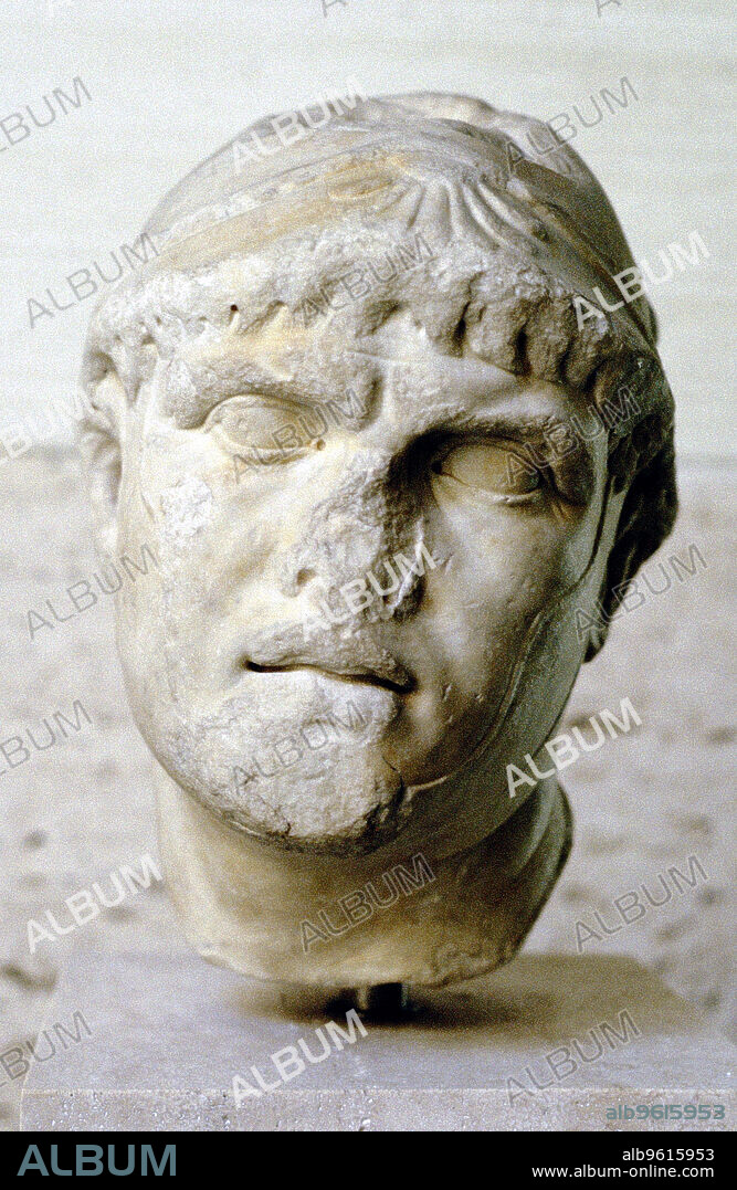 Philip II, King of Macedon. The father of Alexander the Great, Philip (382-336 BC) was king of Macedon from 359 BC. Portrait bust.