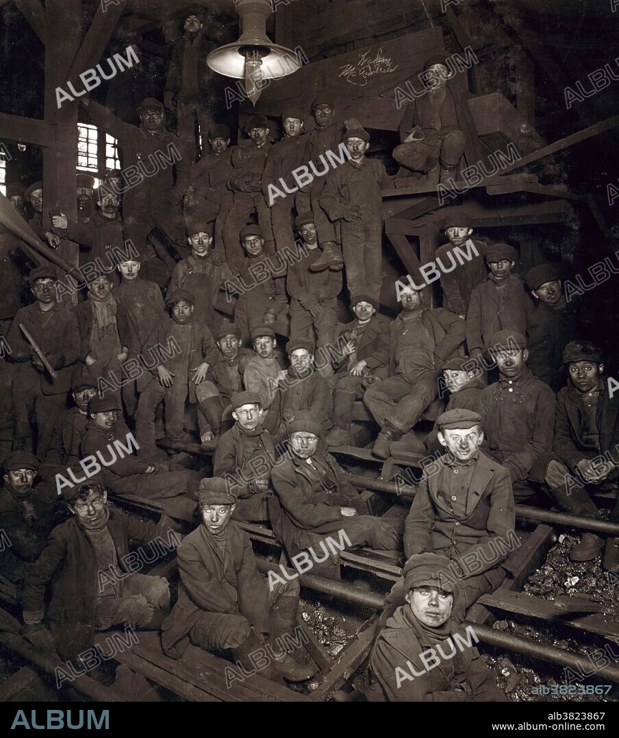 Entitled: "Noon hour in the Ewen Breaker, Pennsylvania Coal Company. Location: South Pittston, Pennsylvania." Child labor refers to the employment of children in any work that deprives children of their childhood, interferes with their ability to attend regular school, and that is mentally, physically, socially or morally dangerous and harmful. According to the 1900 US Census about 1 in every 6 Children between the ages of five and ten were engaged in "gainful occupations" in the United States. This trend alarmed Americans who, while supporting the traditional role of children in agriculture, found the idea of American youth laboring for meager wages in industrial factories appalling. From 1909 to 1921 the NCLC (National Child Labor Committee) capitalized on this moral outrage by making it the focal point of the NCLC campaign against child labor. They hired Lewis Hine, a teacher and professional photographer trained in sociology, to document child labor in American industry. Over the next ten years Hine would publish thousands of photographs designed to pull at the nation's heartstrings. Photographed by Lewis Hine, January 1911.