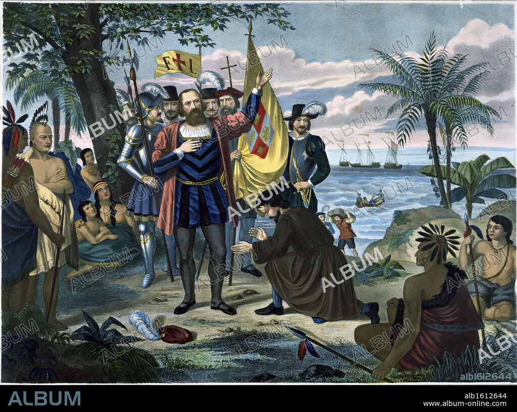 AMERICAN HISTORY. The Landing of Christopher Columbus in America in 1492.