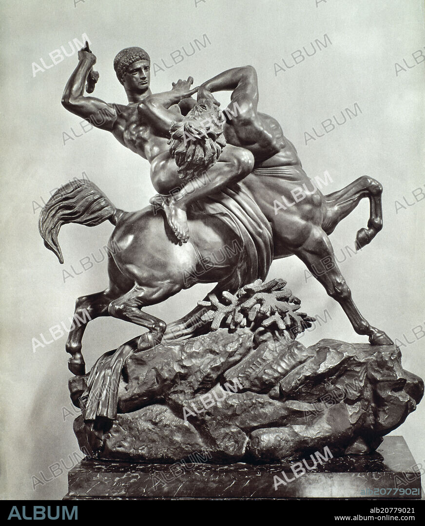 ANTOINE LOUIS BARYE (1796-1875). CENTAURO Y LAPITA - SIGLO XIX - ROMANTICISMO FRANCES.