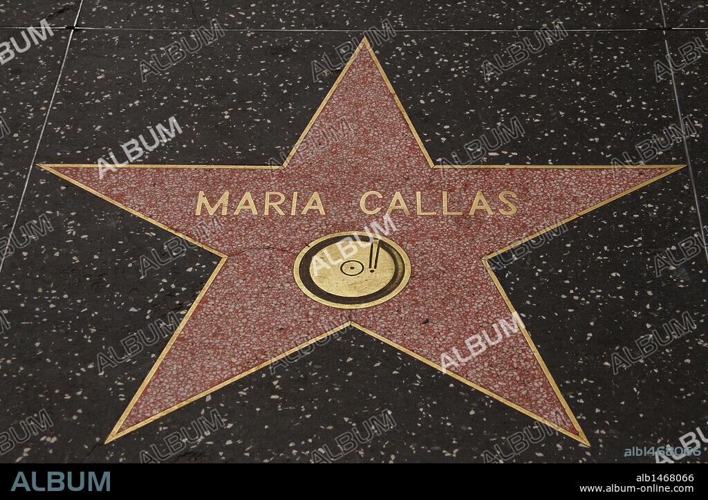 MARIA CALLAS (1923-1977). Soprano estadounidense de origen griego. ESTRELLA DE MARIA CALLAS en el PASEO DE LA FAMA (THE WALK OF FAME) en Hollywood Boulevard. HOLLYWOOD. LOS ANGELES. Estado de California. Estados Unidos.