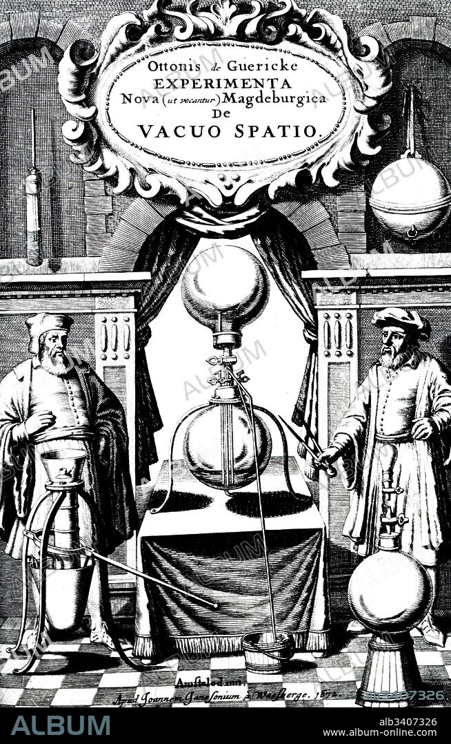 Title page of 'The new (so-called) Magdeburg experiments of Otto von Guericke' by Otto von Guericke. Otto von Guericke (1602-1686) a German scientist, inventor, and politician. Dated 17th Century.