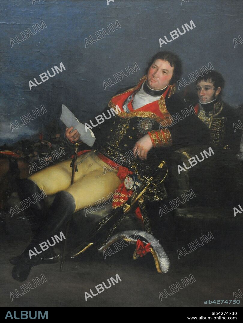 Manuel de Godoy y Álvarez de Faria (1767-1851). Político español. Primer Ministro y favorito de Carlos IV. Manuel Godoy, Príncipe de la Paz, 1801. Retrato por Francisco de Goya y Lucientes (1746-1828). Detalle. Óleo sobre lienzo, 1,80 x 2,67 m. Real Academia de Bellas Artes de San Fernando. Madrid. España.