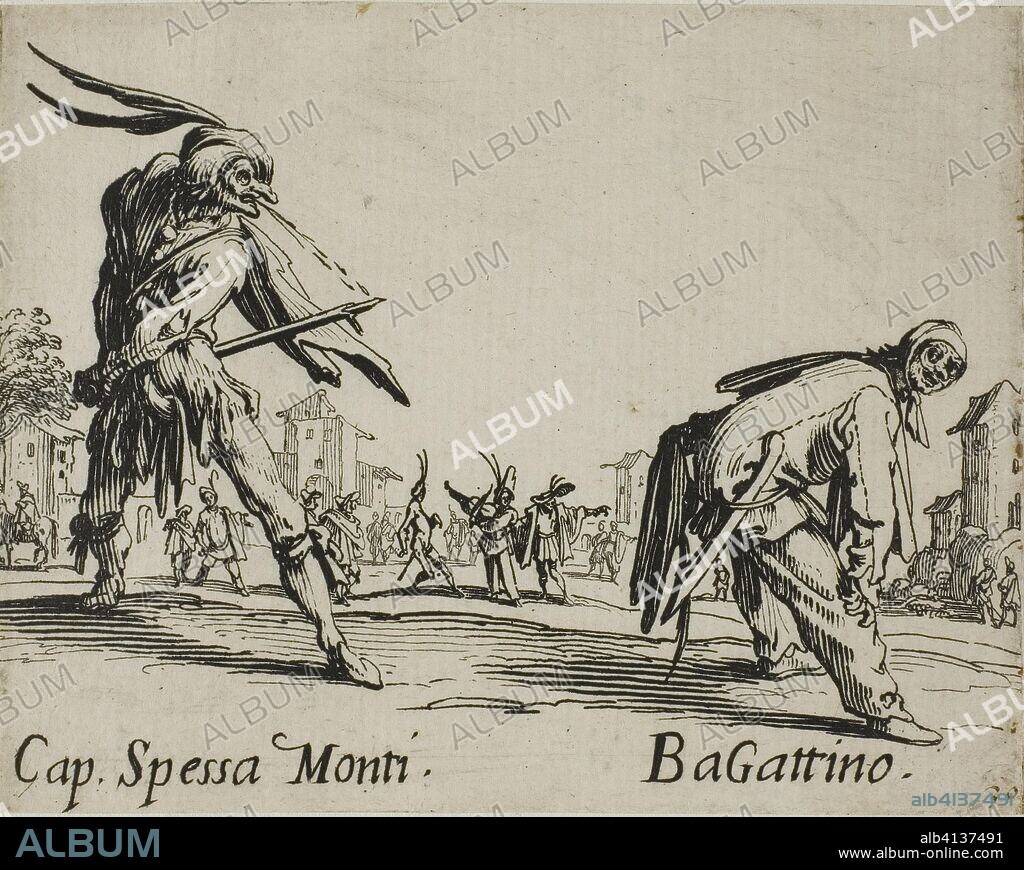 Franca Trippa - Fritellino, from Balli di Sfessania. Jacques Callot; French, 1592-1635. Date: 1617-1627. Dimensions: 70 × 92 mm. Etching and engraving on paper. Origin: France.