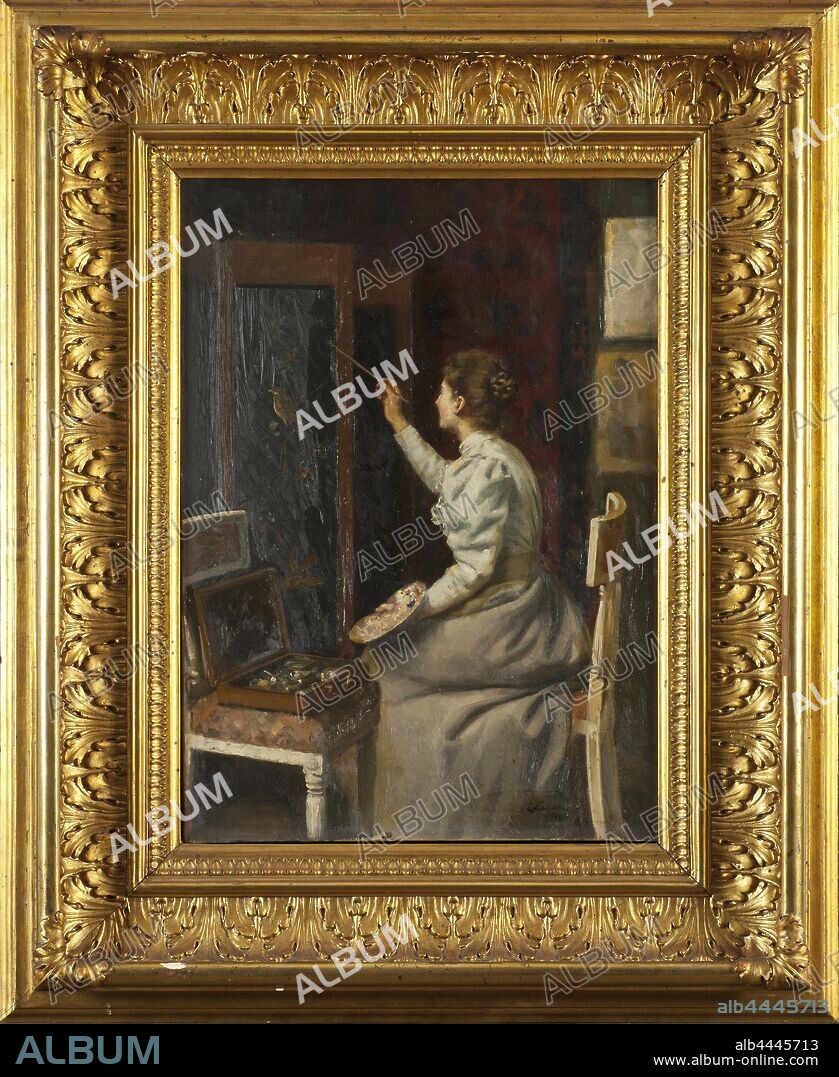 Emanuel Lindgren, In the studio, painting, 1894, oil on canvas, Height, 56 cm (22 inches), Width, 40 cm (15.7 inches), Signed, E. Lindgren 94.