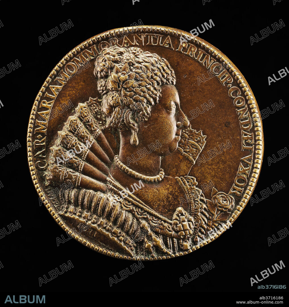 GUILLAUME DUPRé. Charlotte-Marie de Montmorency, 1594-1650, Wife of Henri de Bourbon 1609 [reverse]. Dated: 1611. Dimensions: overall (diameter): 5.68 cm (2 1/4 in.)  gross weight: 49.22 gr (0.109 lb.)  axis: 12:00. Medium: bronze.