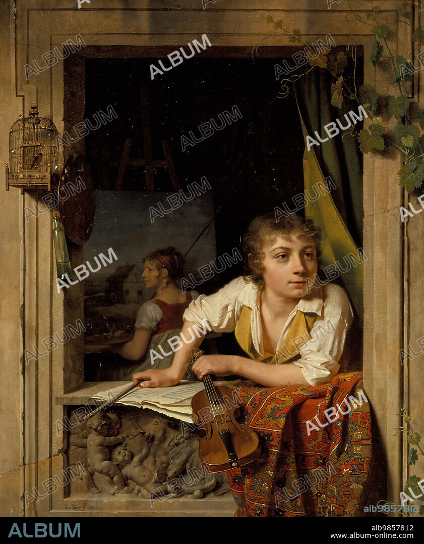 MARTIN DRÖLLING. Painting and Music (Portrait of the Artist's Son), 1800.