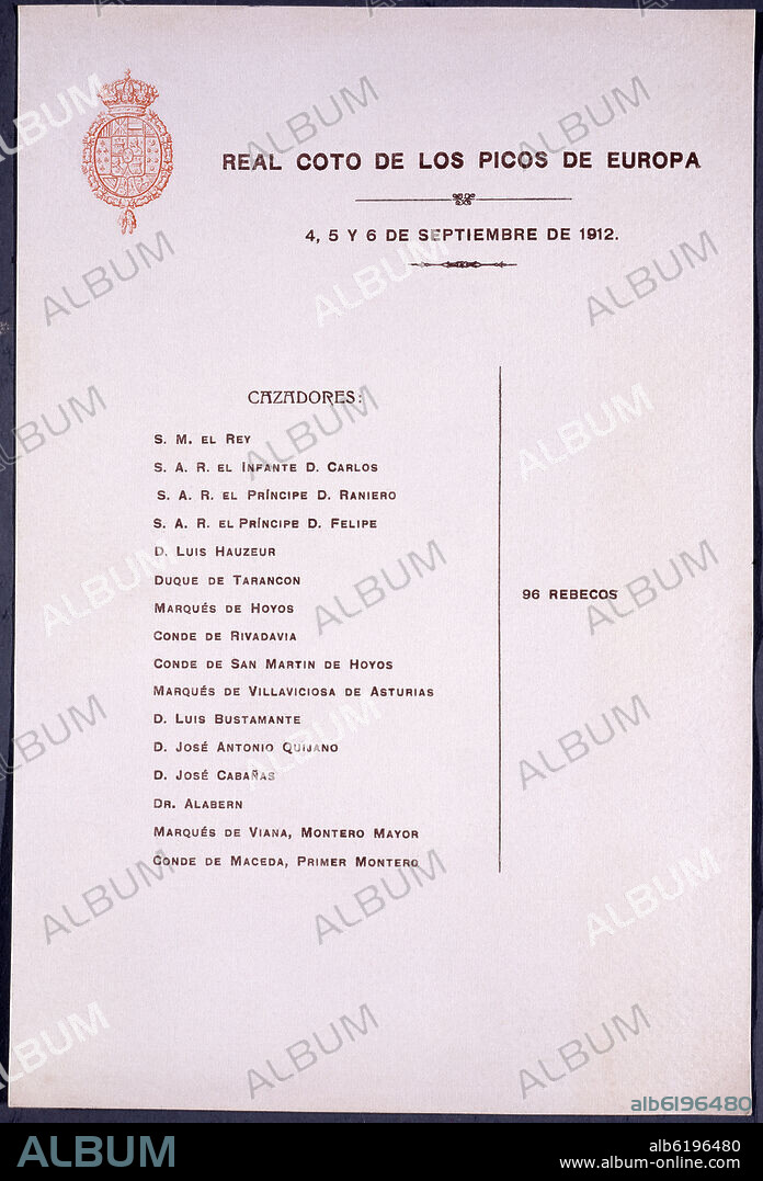 ESTADO DE CACERIA EN COTO DE PICOS DE EUROPA-SEPT 1912-TARJETA CON CAZADORES Y PIEZAS COBRAD.