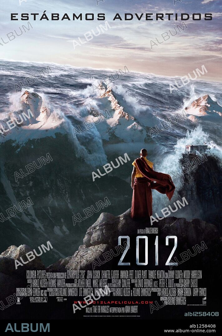 Poster de 2012, 2009, dirigida por ROLAND EMMERICH. Copyright COLUMBIA PICTURES.