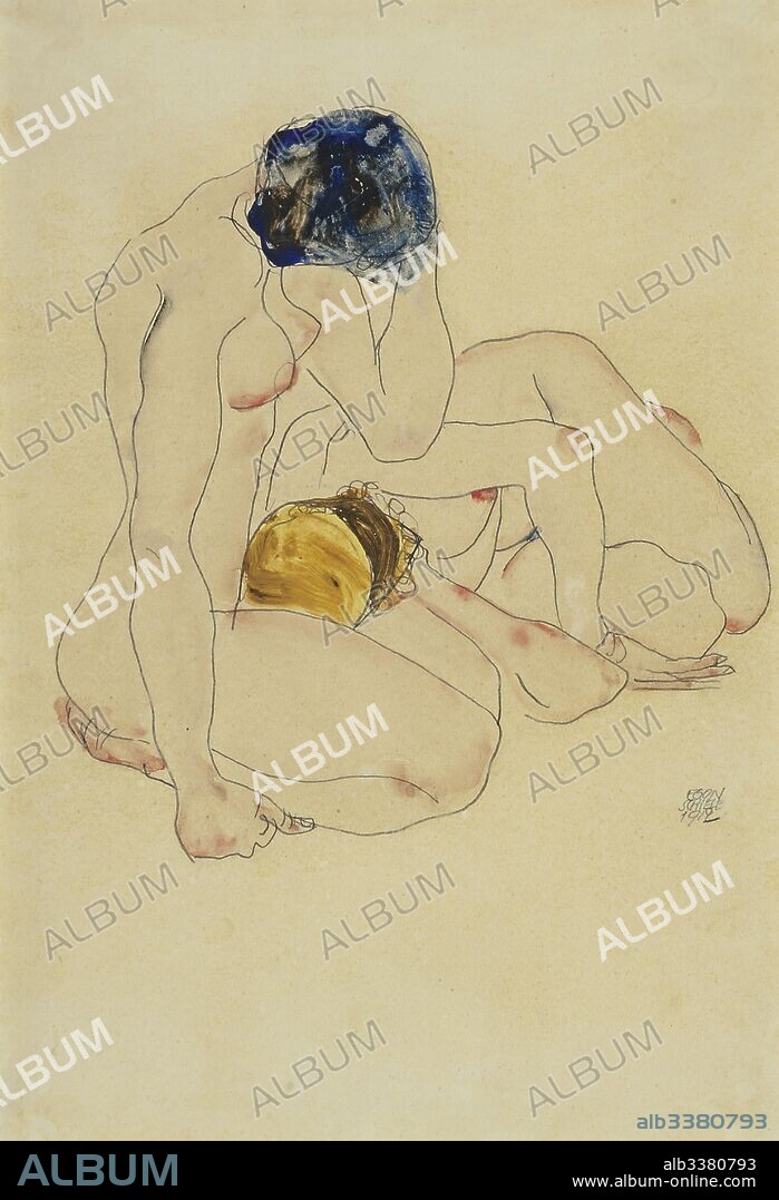 EGON SCHIELE. Two friends.