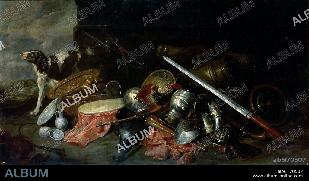 PIETER BOEL (1622-1674). 'Armas y pertrechos de guerra', 17th century, Flemish School, Oil on canvas, 169 cm x 313 cm, P01367.