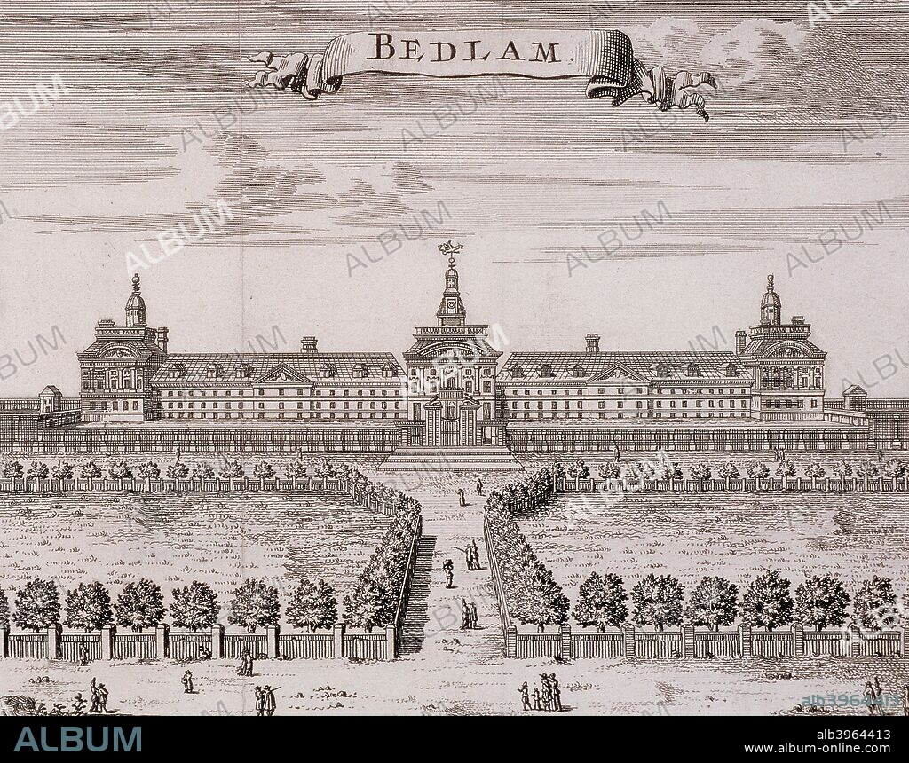View of Old Bethlehem Hospital, Moorfields, London, c1700.