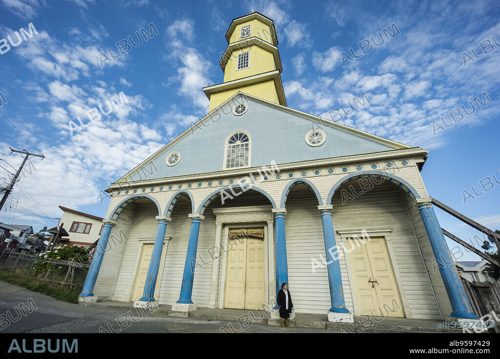 Iglesia de Chonchi, - Iglesia de San Carlos Borromeo-, siglos XVIII-XIX, Monumento Nacional de Chile y patrimonio de la humanidad, Chonchi, archipiélago de Chiloé ,provincia de Chiloé ,región de Los Lagos,Patagonia, República de Chile,América del Sur.