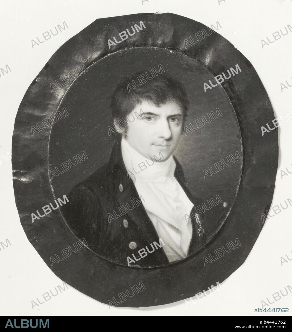 Johan Erik Bolinder, Johan Wilhelm Palmstruch, Johan Wilhelm Palmstruck (1770-1811), army officer, cartoonist, engraver, painting, Ivory, Height, 5 cm (1.9 inch).