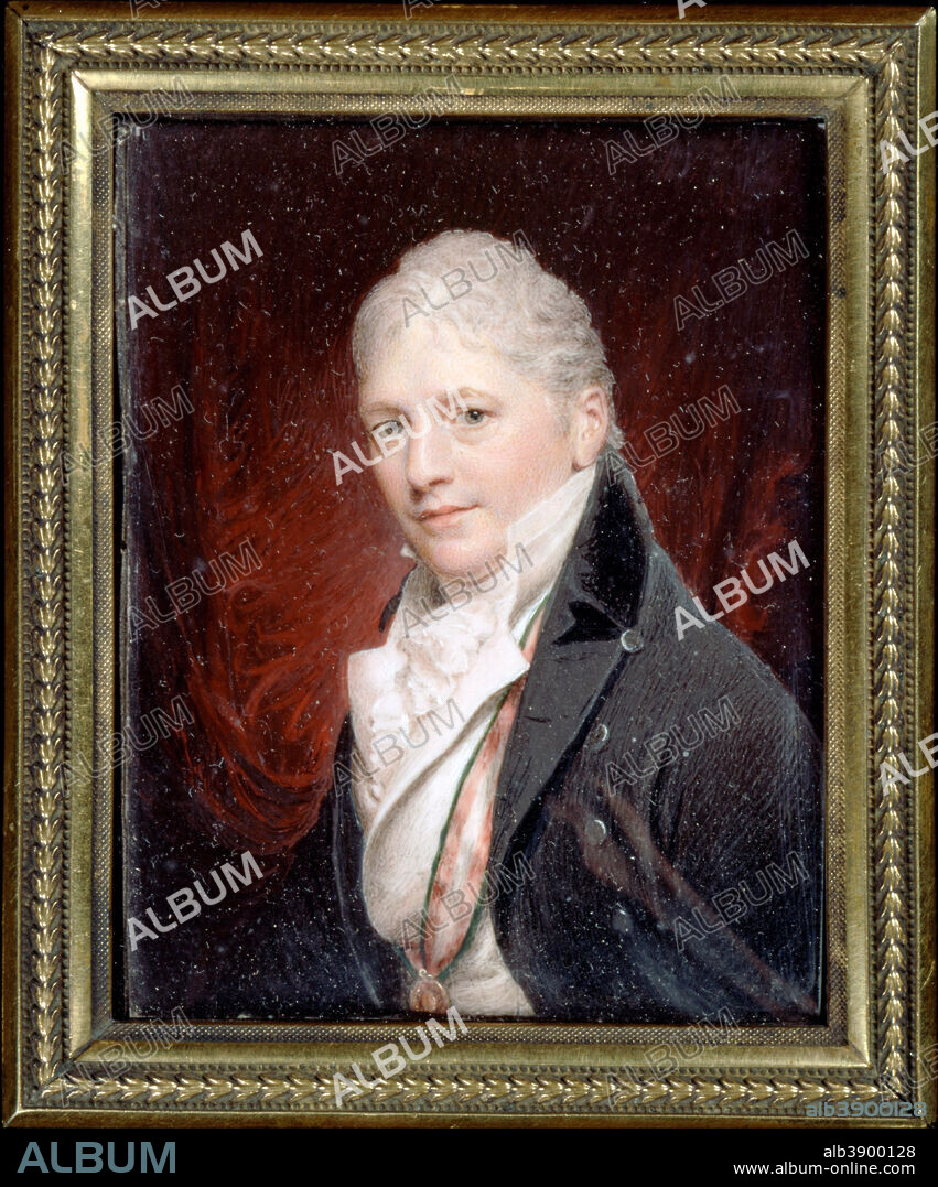AFTER HAYTER, CHARLES. Miniature portrait of Sir Peter Francis Bourgeois (after Beechey). Date/Period: 1811. Miniature. Watercolour. Ivory mounted on card or paper, with added wooden backing. Height: 1,030 mm (40.55 in); Width: 810 mm (31.88 in).