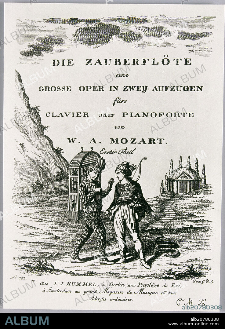 MOZART WOLFGANG AMAD. LA FLAUTA MAGICA - PRIMERA PAGINA DEL LIBRETO DE LA OPERA.