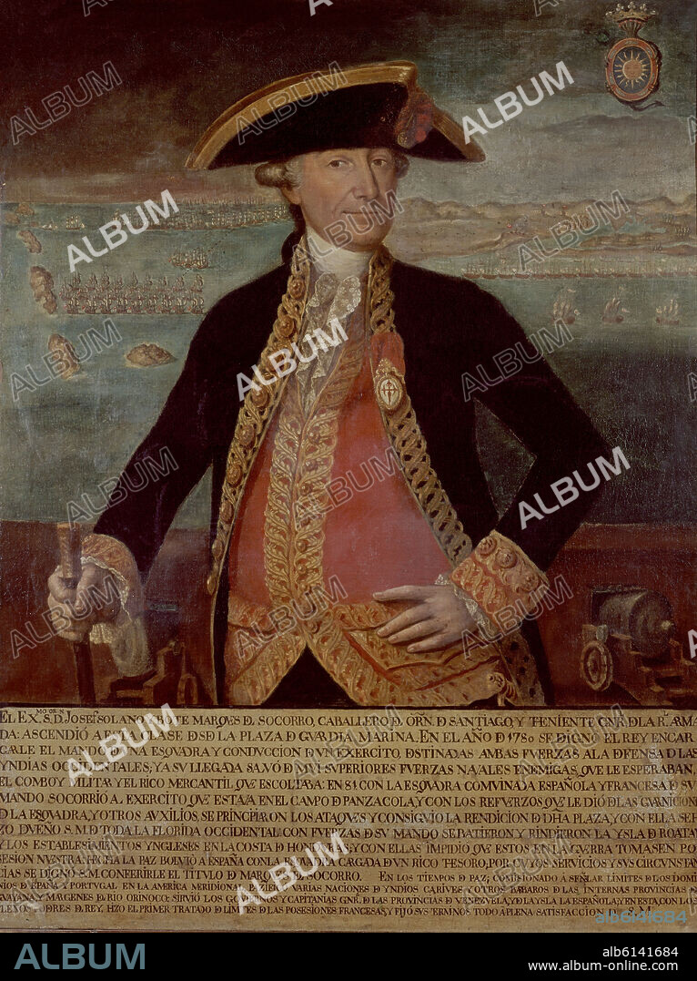 ANONYME. RETRATO DE JOSE SOLANO BOTE (1726-1806) MARQUES DEL SOCORRO (FLORIDA).